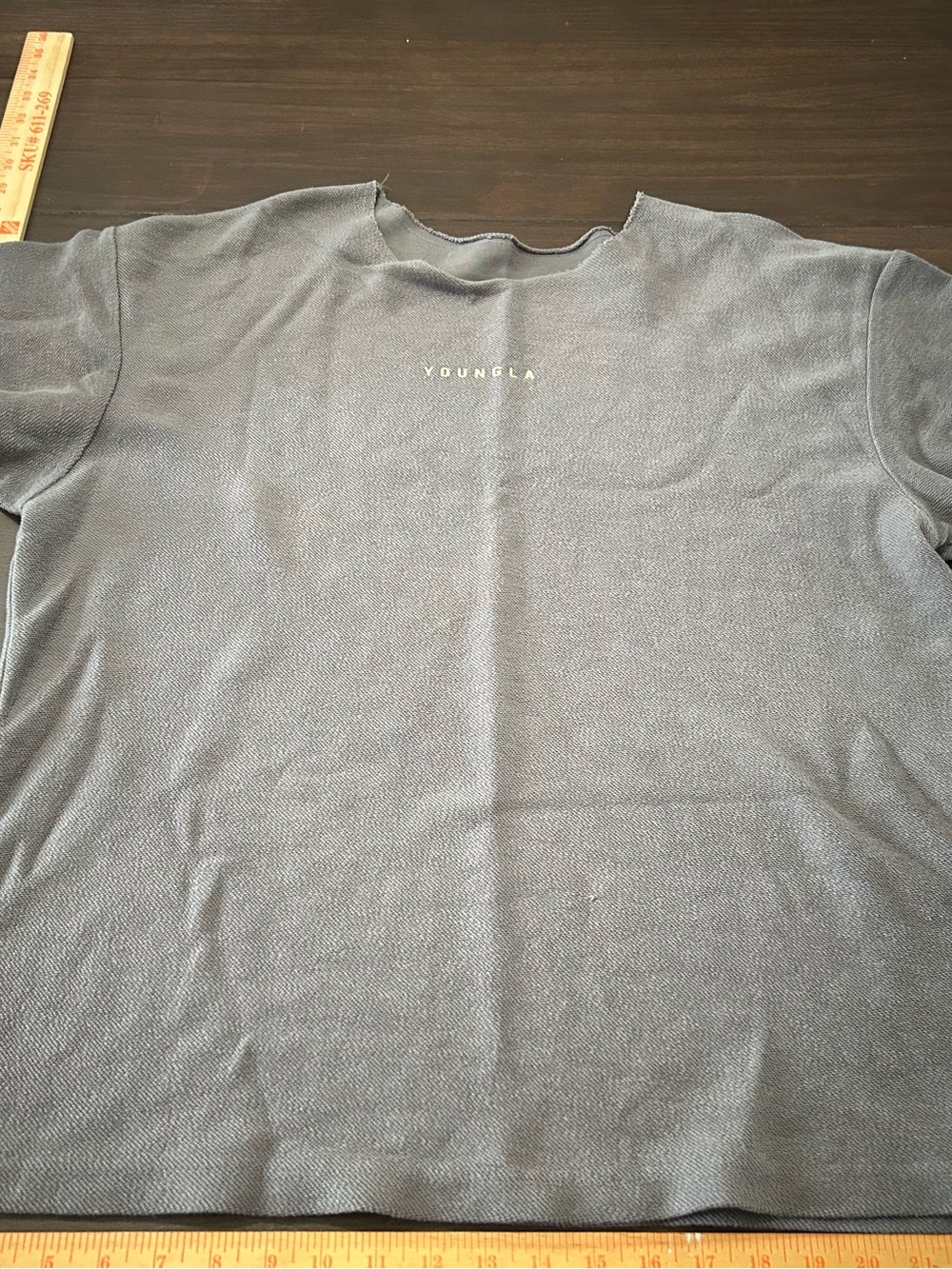 YoungLA Short Sleeve Crew Tee in Charcoal Gray